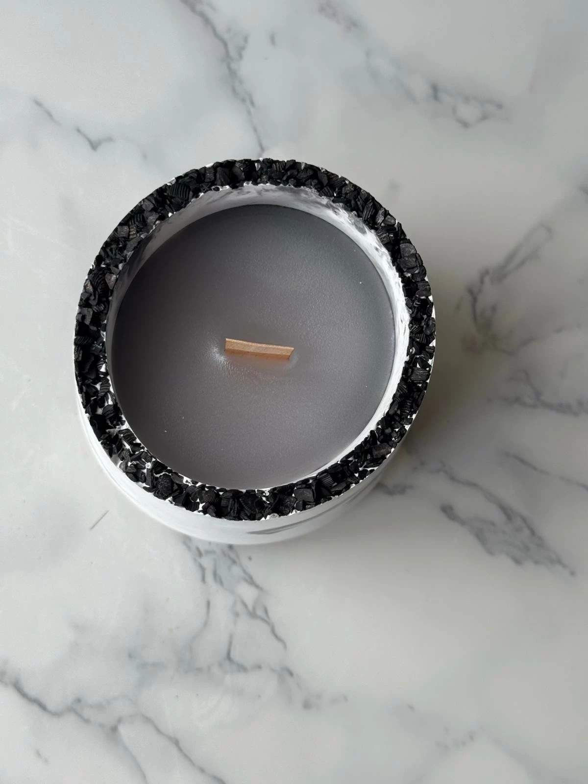 Qiri dekorativ betoni, gri dhe bardh, Evila Originals, Glamour Candle 7TM - 2