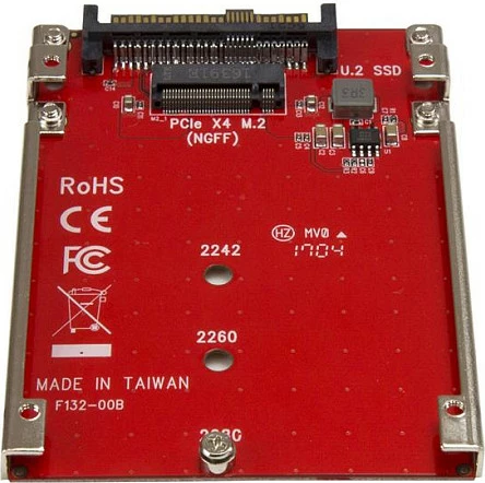 Adapter StarTech U2M2E125, M.2 NVMe në U.2 (SFF-8639), i brendshëm, i kuq