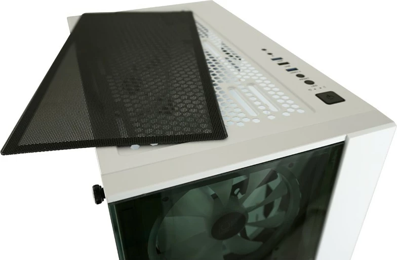 Kasë LC-Power Gaming 803W RGB, Midi Tower, xham i temperuar, e zezë/e bardhë