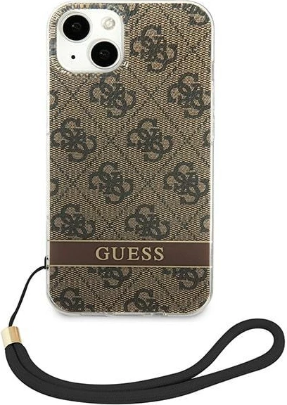 Mbështjellës Guess GUOHCP14MH4STW për iPhone 14 Plus 6.7", kafe, me varëse