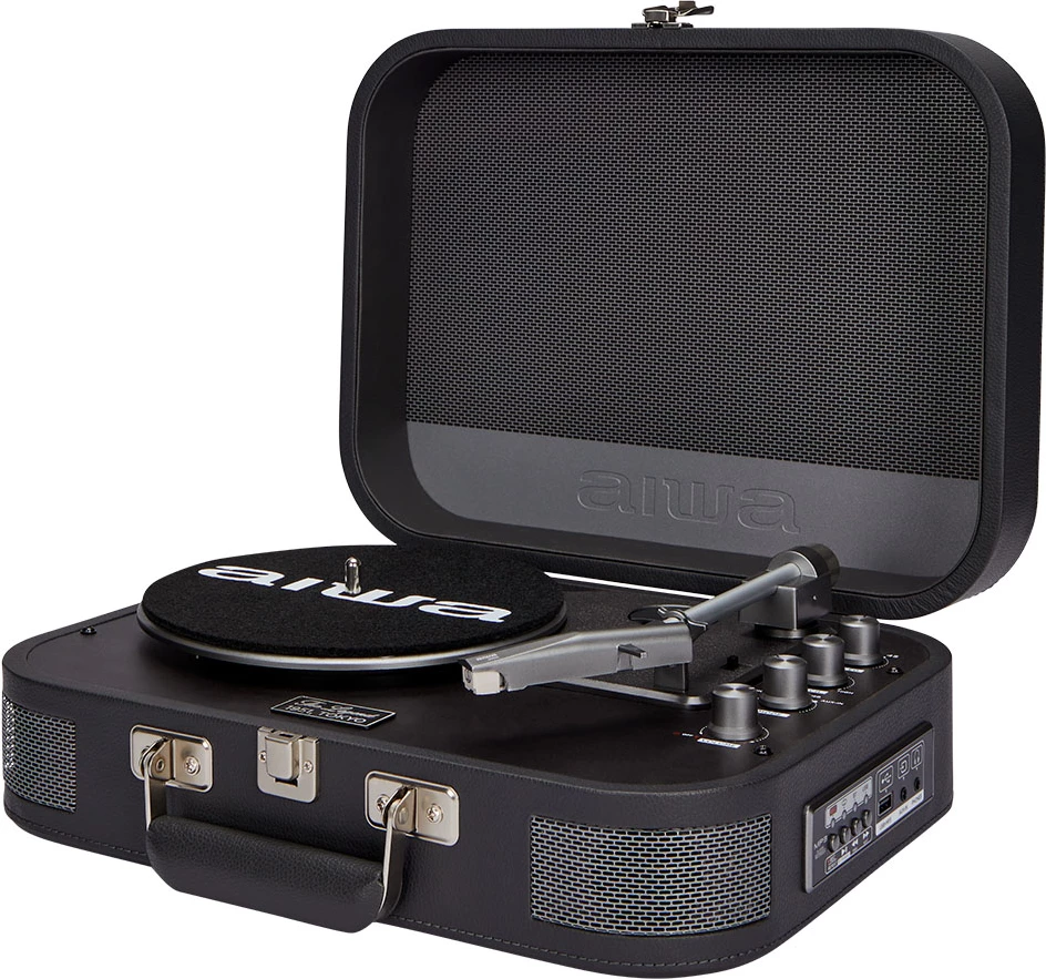 Gramofon Aiwa Vintage VPX-1951TN, Bluetooth 5.0, USB, altoparlantë të integruar, i zi