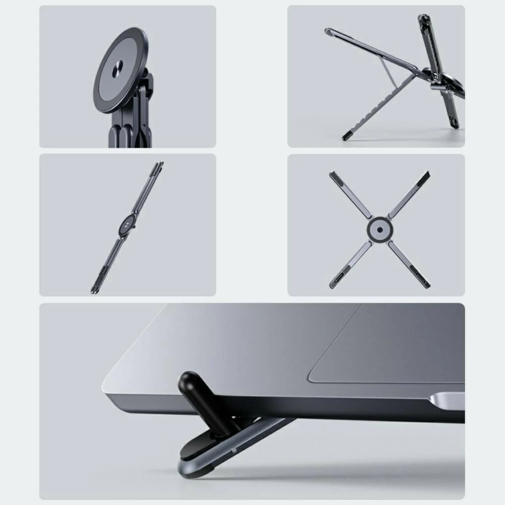 Mbajtës për laptop/tablet/celular, 4smarts 4SM000036, kompatibil me MagSafe, alumini, kënd i rregullueshëm, gri