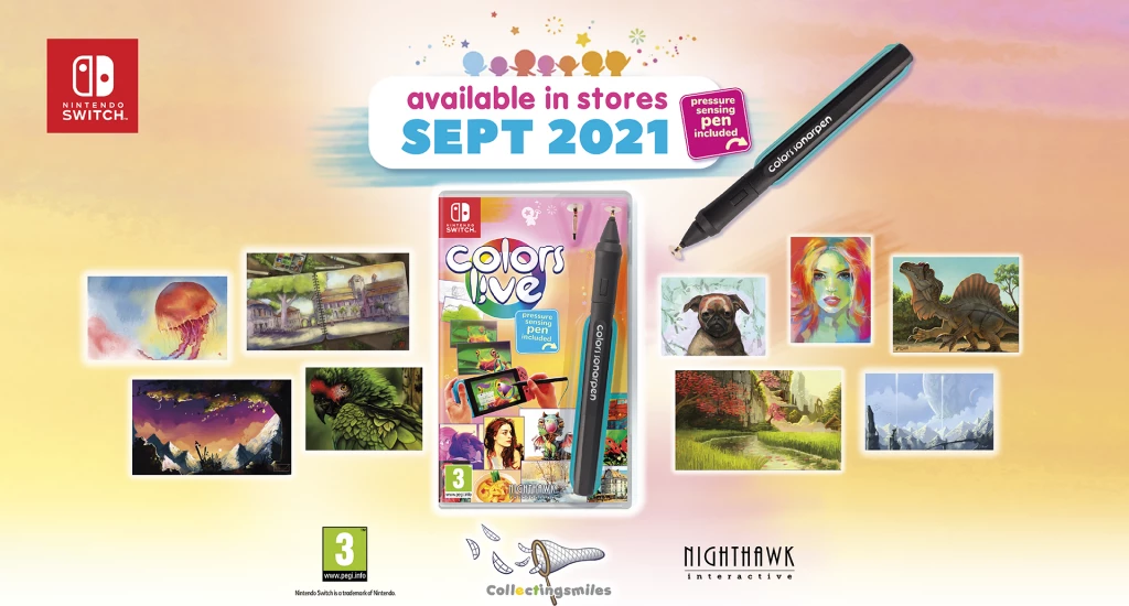 Softuer vizatimi për Nintendo Switch Nighthawk Interactive Colors Live, me stilolaps presion-sensitiv (pen) i përfshirë