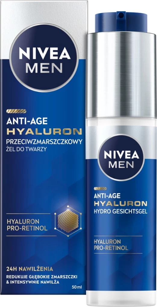 Xhel fytyre anti-rrudhë për meshkuj Nivea Hyaluron 50ml