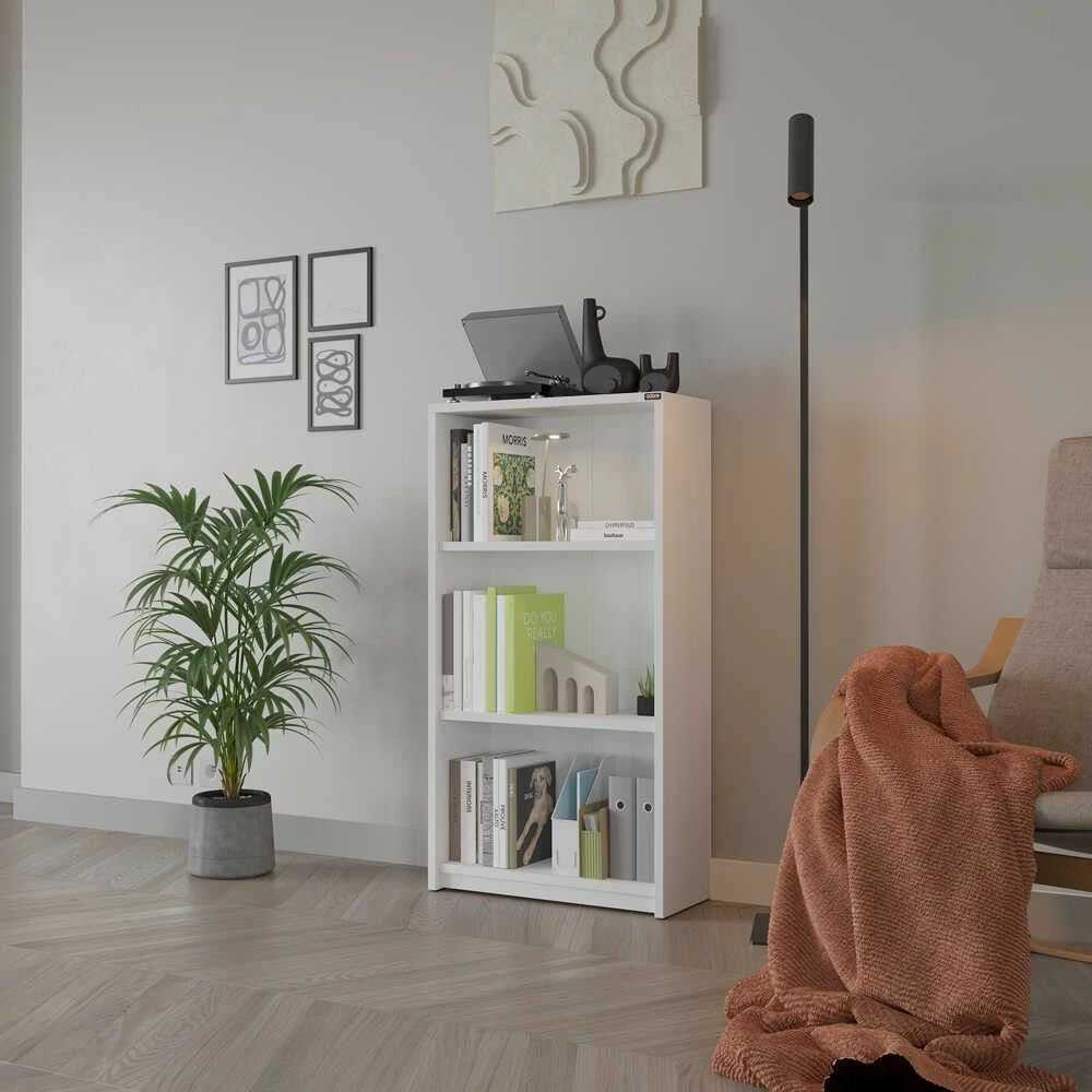 Raft librash Hanah Home, Ktp-130-Bb-1, i bardhë