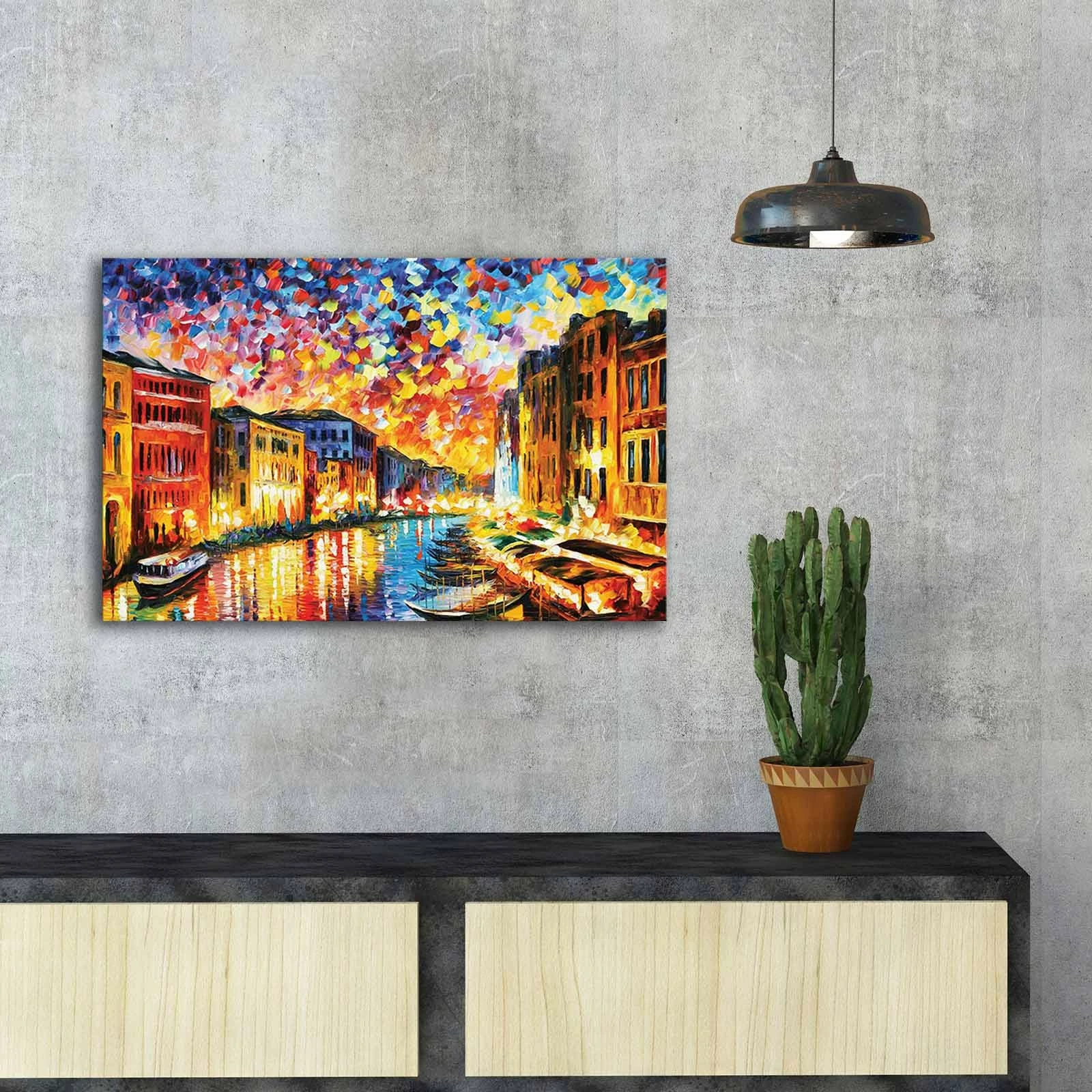 Pikturë dekorative në kanavacë, shumëngjyrëshe, FAMOUSART-081, 45x70cm