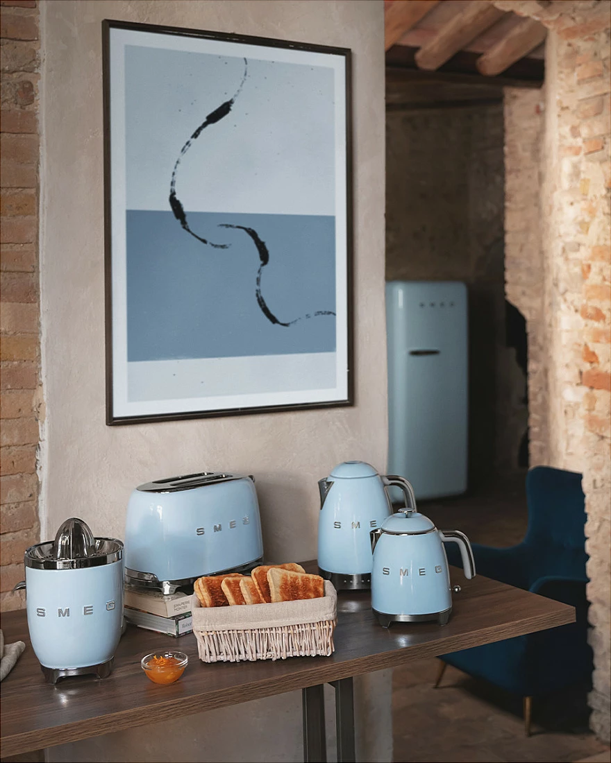 Tostier SMEG TSF01PBEU, 2 feta, pastel blu