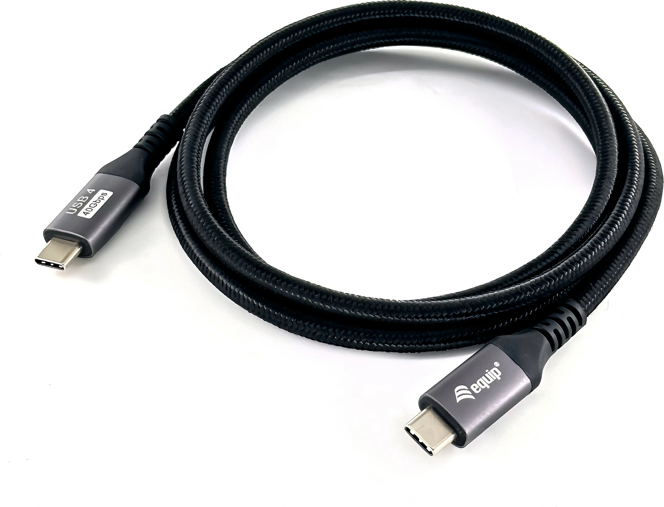 Kabëll USB-C Equip 128381, USB4 Gen 3x2, 1.2m, 40Gbps, 240W, e zezë