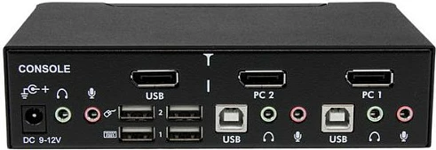 KVM Switch StarTech SV231DPUA, 2-Port DisplayPort, 4K, USB Hub, me Audio, i zi