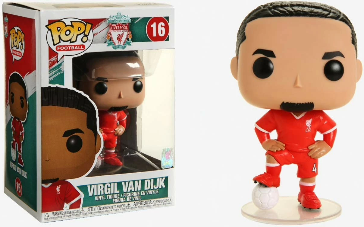 Figurinë koleksionuese Funko POP Football Virgil van Dijk (Liverpool), vinyl, e kuqe