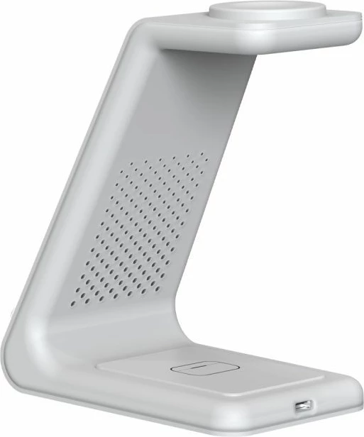 Stacion karikimi pa tela Tech-Protect QI15W-A36 3-në-1, për Apple, Bardhë