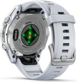 Smartwatch Garmin Fenix 8, 32GB, AMOLED, GPS, Wi-Fi, rrip silikon i bardhë