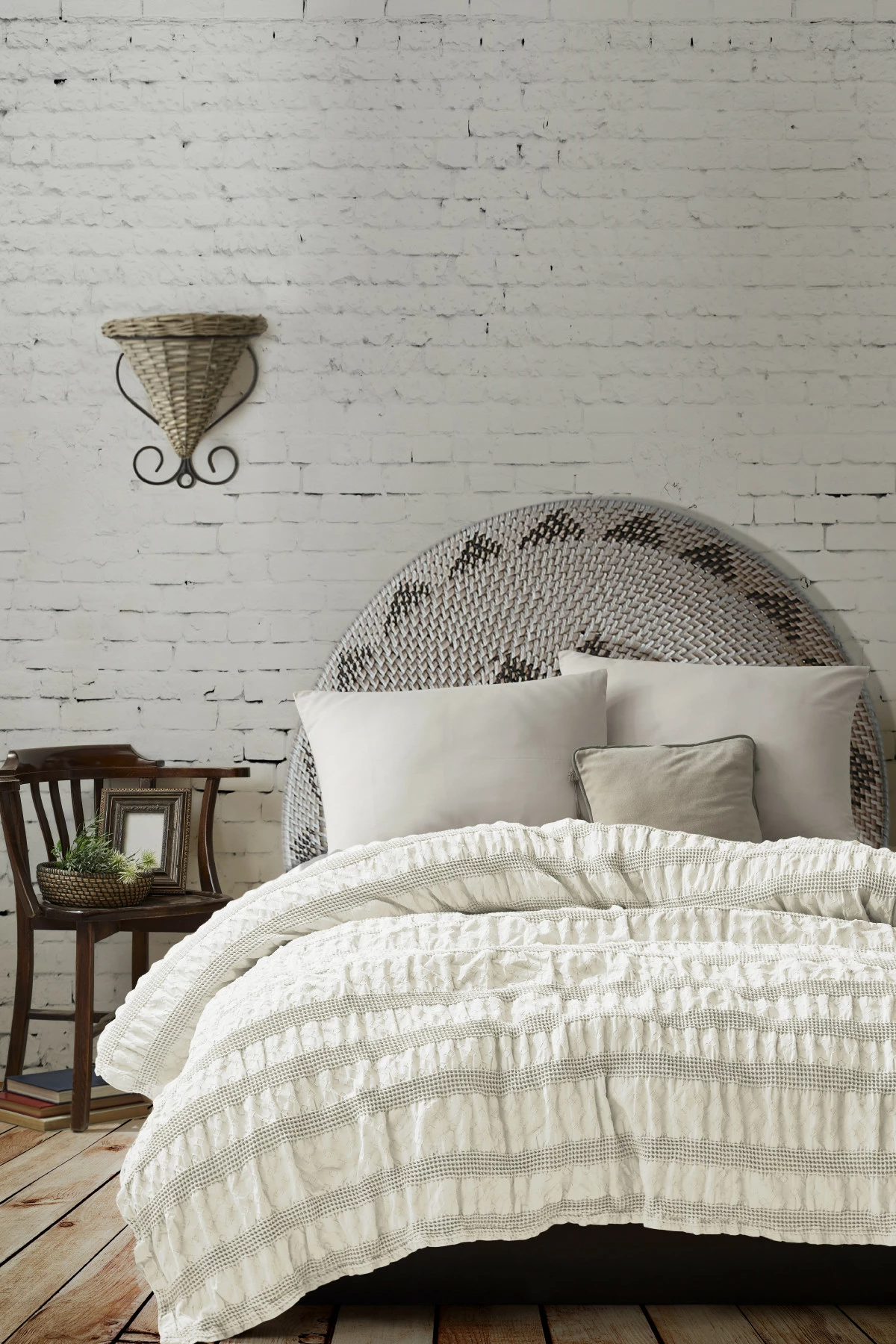 Pled Double Pique Apollo, krem, L'Essentiel Linge de Maison, 220x240cm