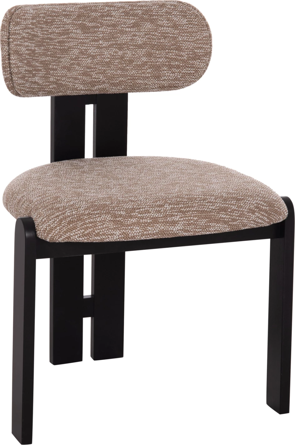 Karrige ngrënieje KARVO, set prej 2 copë, stof kafe, dru i zi, 57x50x78.5cm