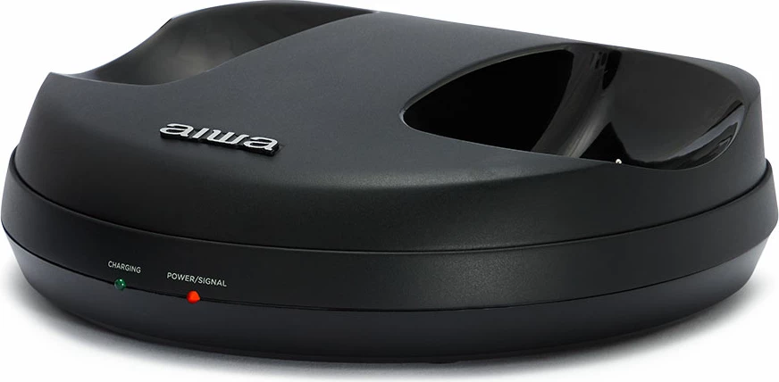 Kufje wireless RF Aiwa WHF-930D me stacion karikimi, të zeza, set me transmetues + 2xAAA NiMH