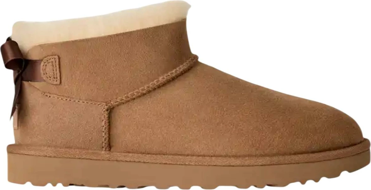 Çizme për femra UGG Ultra Mini Bailey Bow 1185491, bezhë