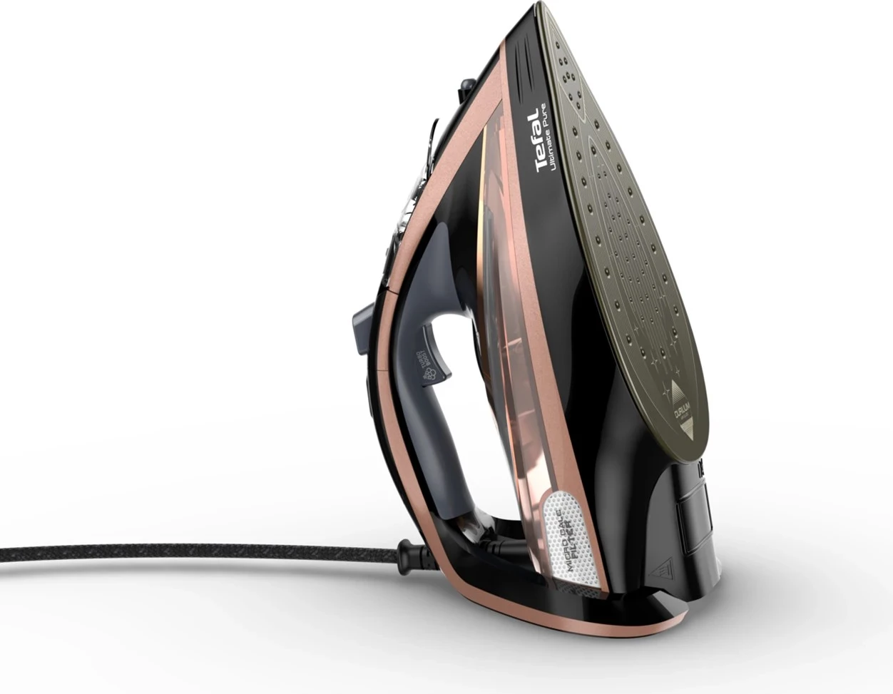 Hekur për hekurosje Tefal Ultimate Pure FV9845, 3200W, i zi/bakër