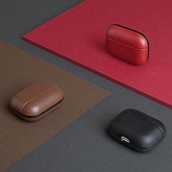 Mbështjellës UNIQ Terra për AirPods Pro, lëkurë natyrale, Kuq