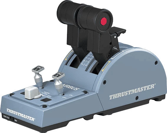 Kontroller fluturimi Thrustmaster TCA Quadrant Airbus Edition 2960840, dy leva gazi, detente Airbus, blu