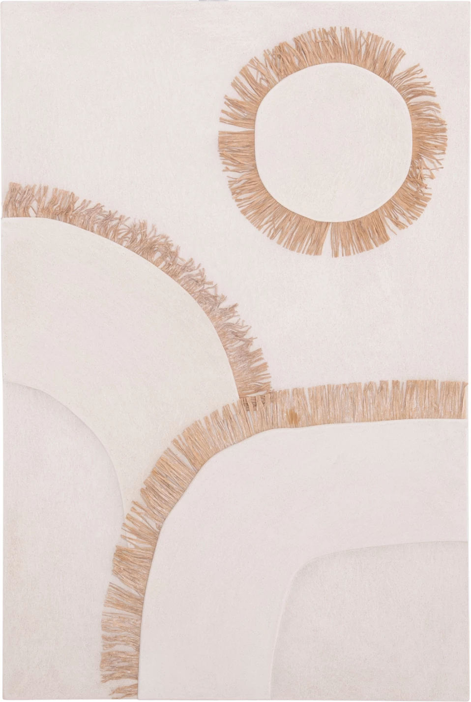 Panel dekorativ për mur, seri Santorini, FH4531, MDF, ngjyrë e bardhë, dekor në bezhë, 80x4.5x120 cm