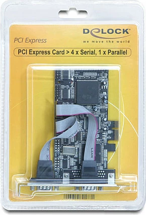Kartë zgjerimi PCIe DeLOCK, 4x porta seriale + 1x portë paralele, Moschip