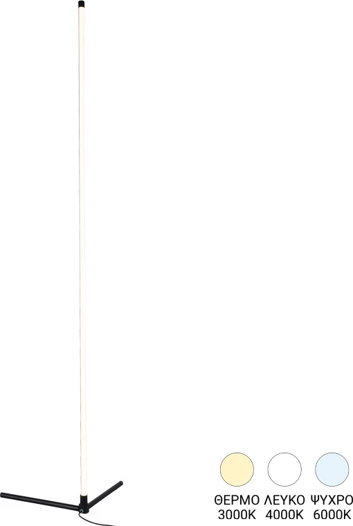 Llambë dyshemeje Esthetic I, metal i zi, LED, 45x2x140cm