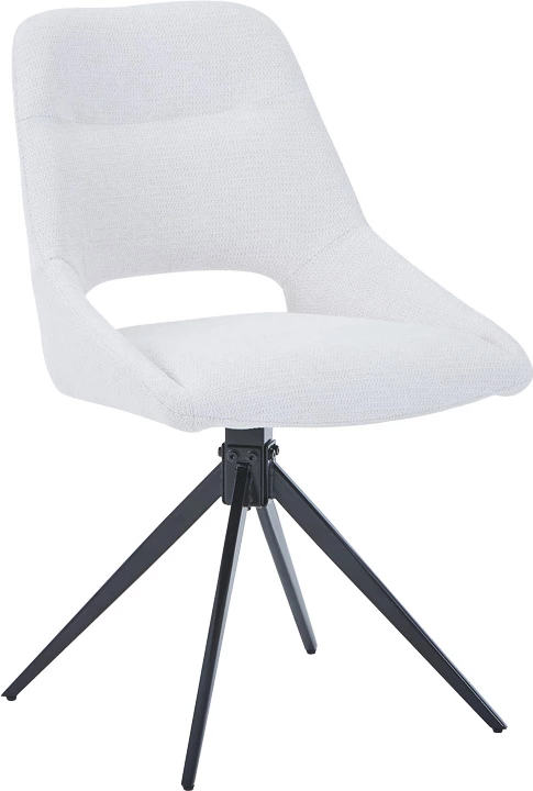 Set tavoline me karrige Gustas-Luciano I, gur i sinterizuar, ngjyrë mermeri të bardhë, pëlhurë bezhë, 120x60x75cm, 5 copë