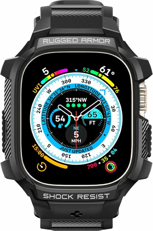 Mbështjellës Spigen Rugged Armor Pro për Apple Watch Ultra 49mm, i zi