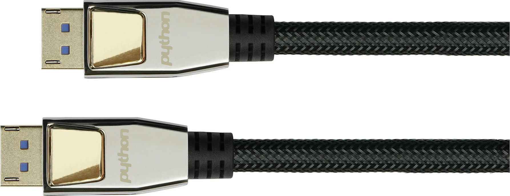 Kabllo DisplayPort 2.0 PYTHON Series, 0.5m, 54 Gbit/s, 8K, e zezë