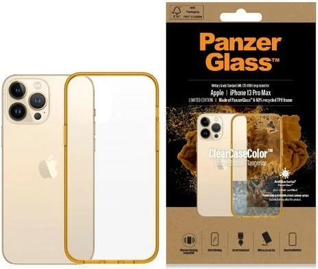 Mbështjellës PanzerGlass ClearCase për iPhone 13 Pro Max, Transparent Yellow