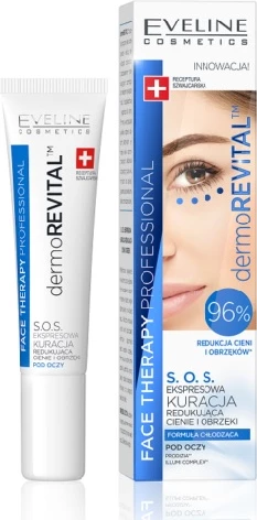 Trajtim për konturin e syve Eveline Cosmetics Face Therapy Professional Dermorevital SOS Treatment për femra, 15ml