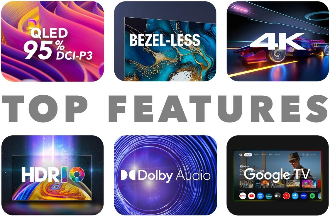 Smart TV SmartTech 65QG06K 65\" QLED 4K Google TV V5 2GB/16GB, e zezë