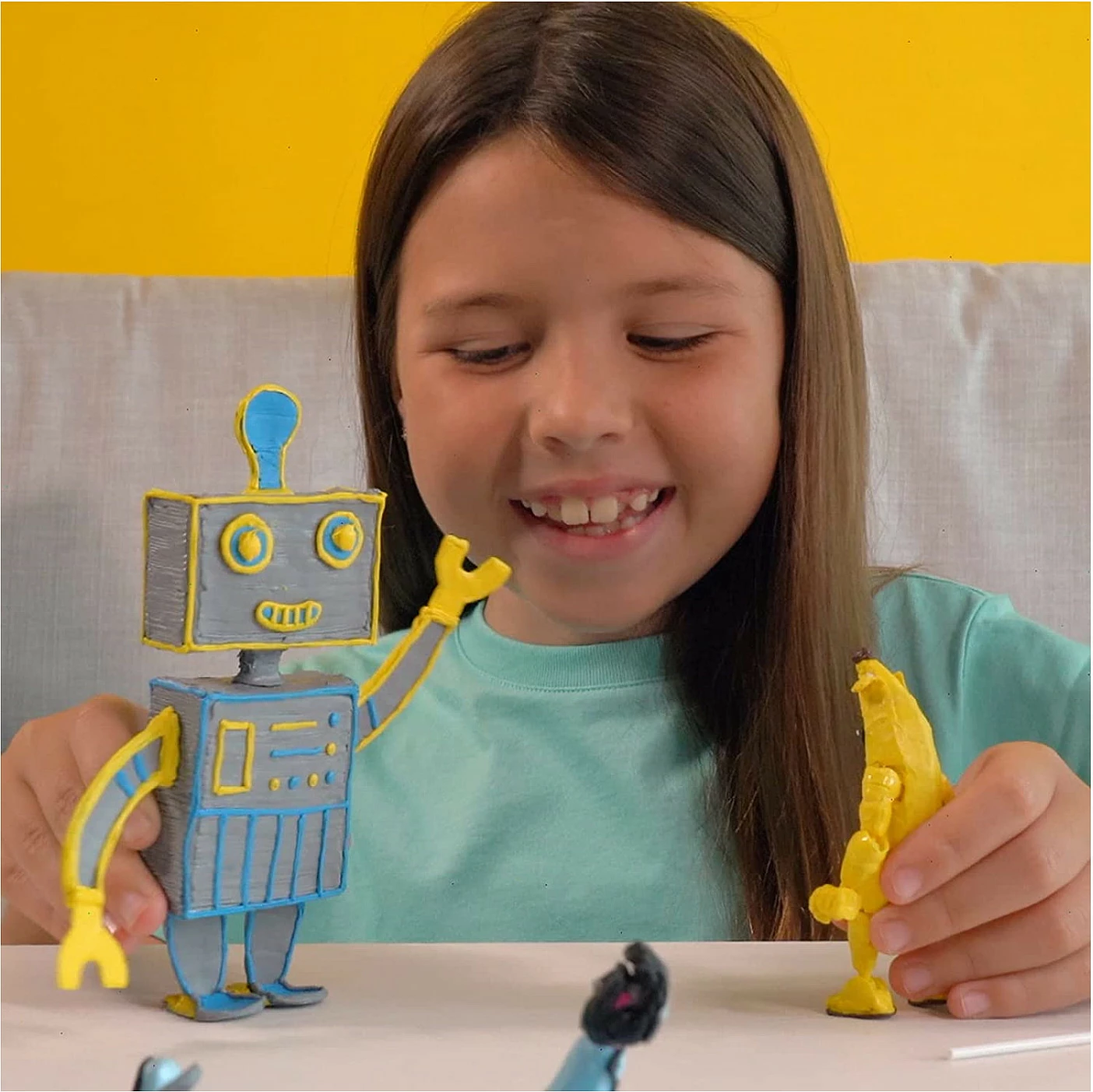 Pena 3D 3Doodler Start Plus, ECO kartrixhe 2.5 mm, USB, për fëmijë 6+, turkeze/verdhë
