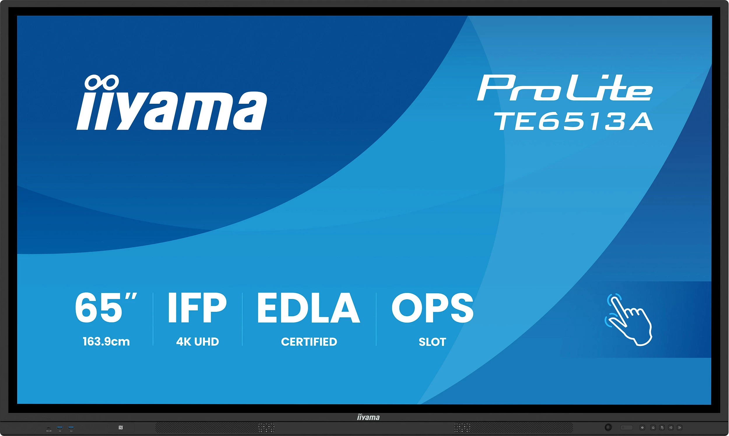 Ekran interaktiv iiyama ProLite TE6513A, 65", 4K UHD, Android 14 EDLA, Wi‑Fi 6E, i zi