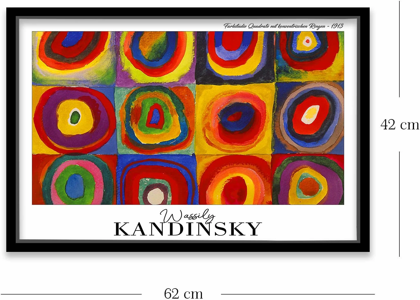 Pikturë dekorative me kornizë, shumëngjyrëshe, Wallity, 4262SYHKANDINSKY-020