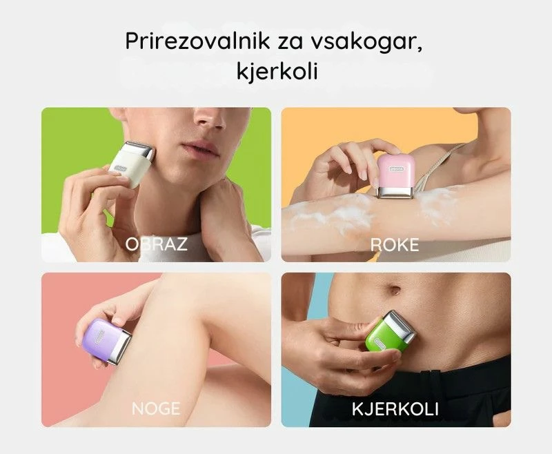 Makinë rroje Yoose NANO, elektrike për femra, IPX7, USB-C, me shtesë 3 mm, me çantë ruajtjeje + kabllo karikimi + manual, roze
