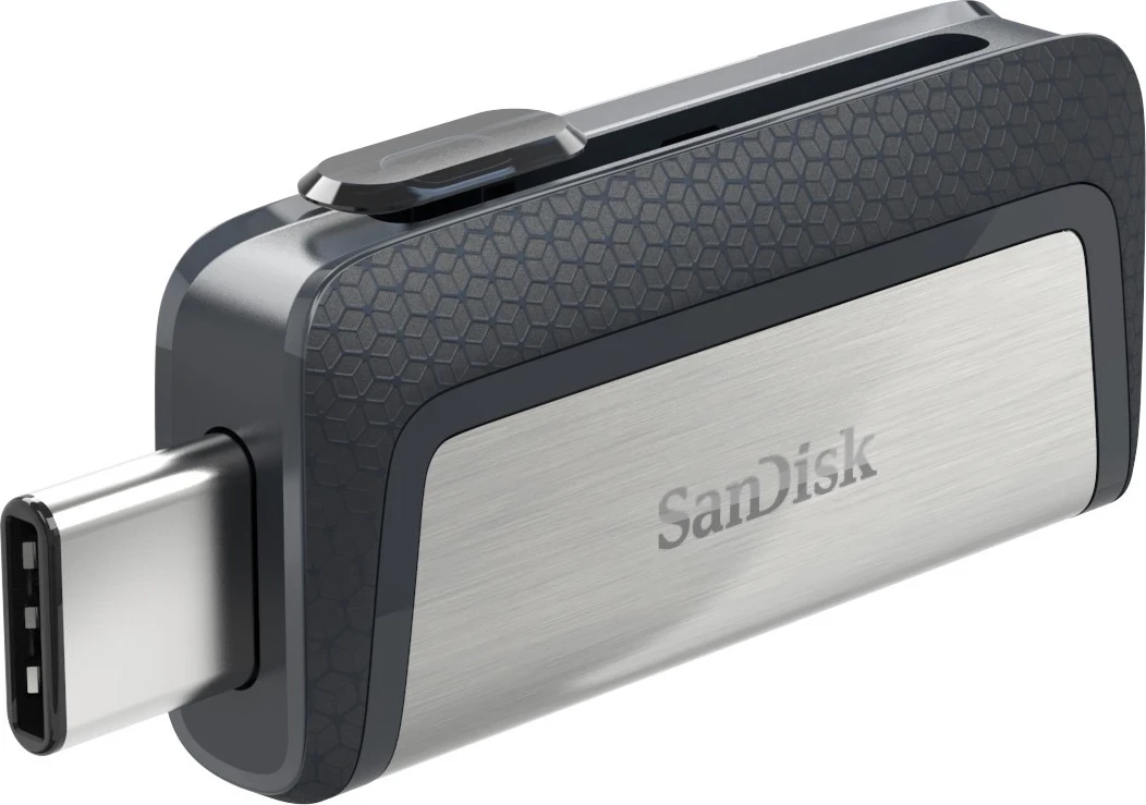 USB Flash SanDisk Ultra Dual Drive, 128 GB, USB Type-A / USB Type-C, Argjendtë