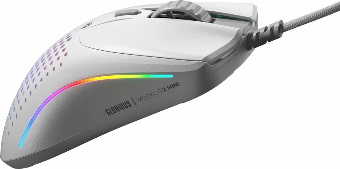 Maus Glorious Model O 2 Mini, 26000 DPI, RGB, USB-A, 49 g, i bardhë