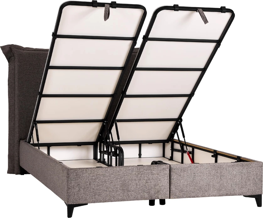 Krevat LONGWAVE me hapësirë për depo, për dyshek 160x200cm, ngjyrë gri 34-900, 214x180x140