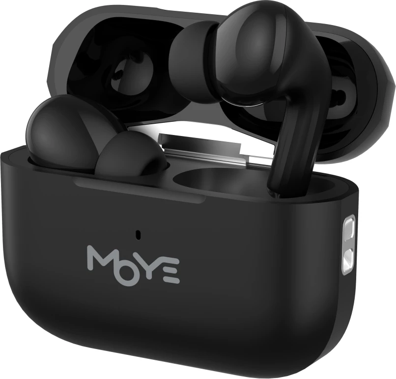 Kufje Moye Aurras 3, Bluetooth 5.3, ANC, 5 orë bateri, karikim wireless, me kuti karikimi, e zezë