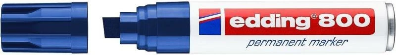 Marker permanent, Edding 800, majë e pjerrët e gjerë, trup alumini, blu