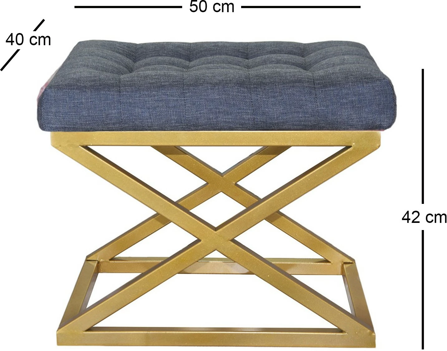 Puf Atelier del Sofa, ngjyrë ari dhe kaltër, Capraz