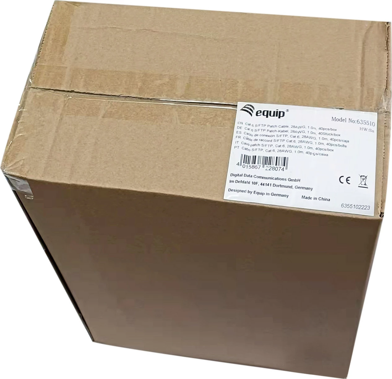 Kabllo rrjeti Cat6 Equip 1m, RJ-45, S/FTP, e bardhë