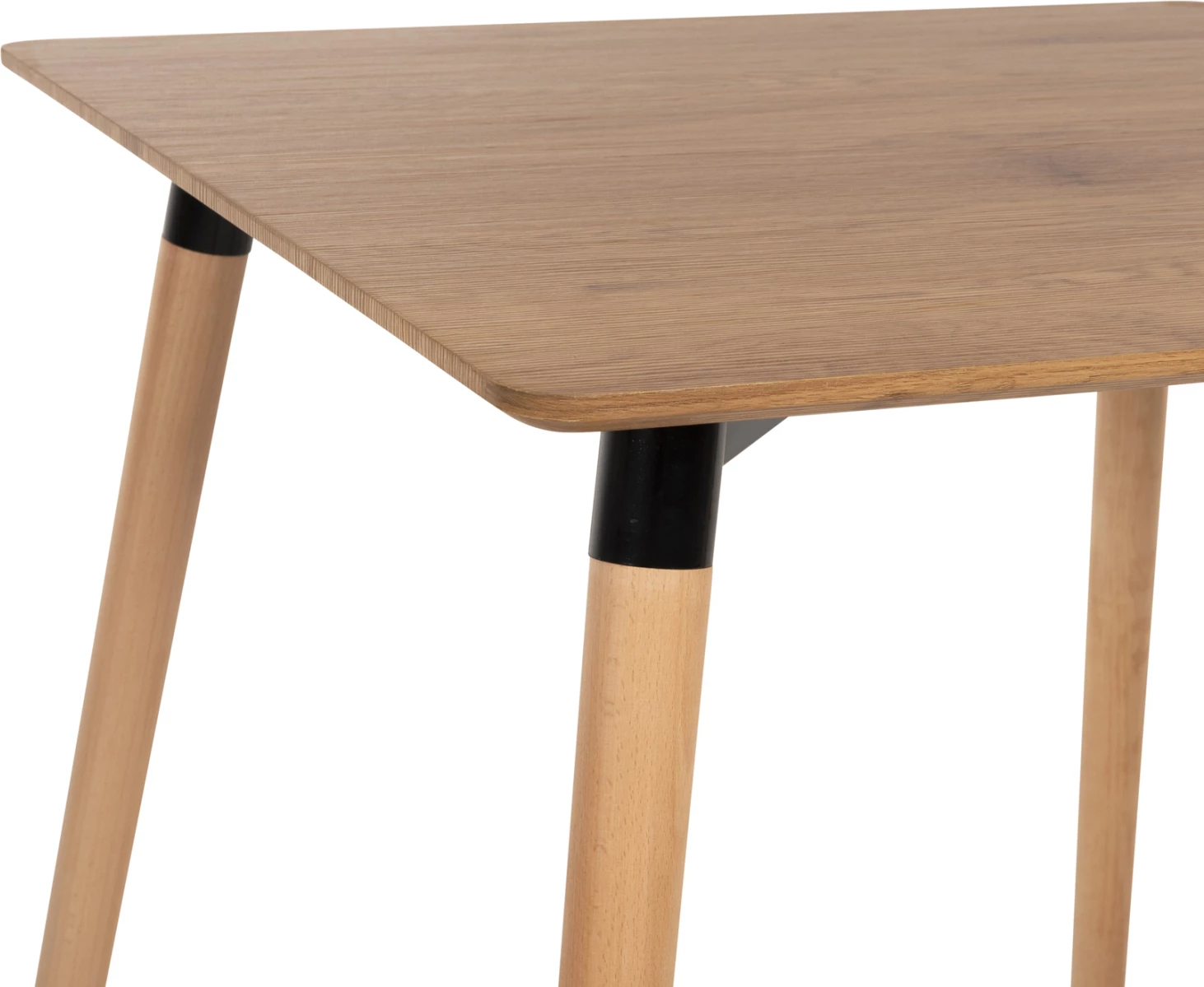 Tavolinë minimaliste për ngrënie, sipërfaqe MDF, këmbë druri ahu, ngjyrë natyrale, FH0057.04, 80x80x74cm