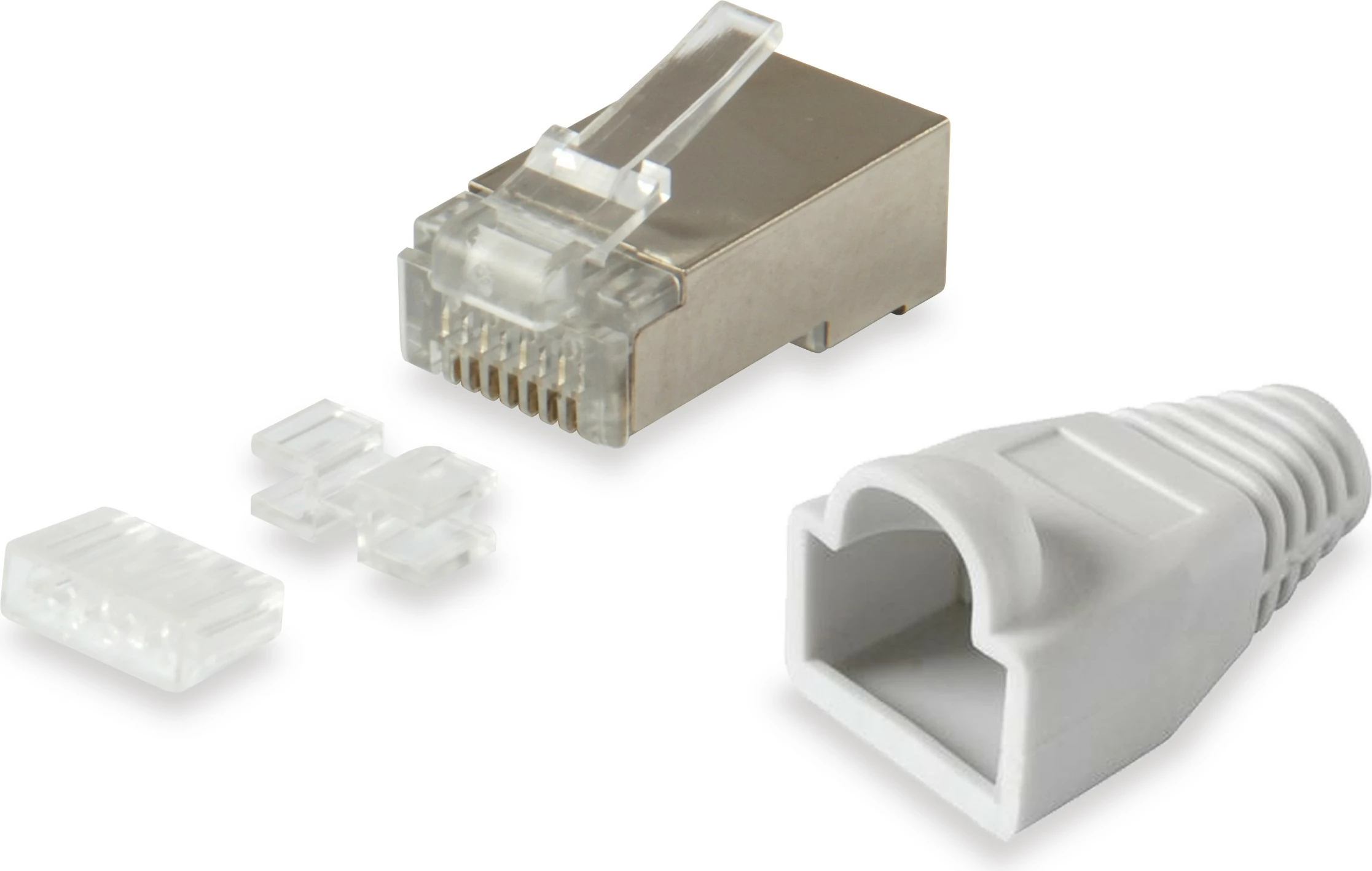 Set prizë rrjeti RJ45 Equip Cat6, shielded, 100 copë, argjend