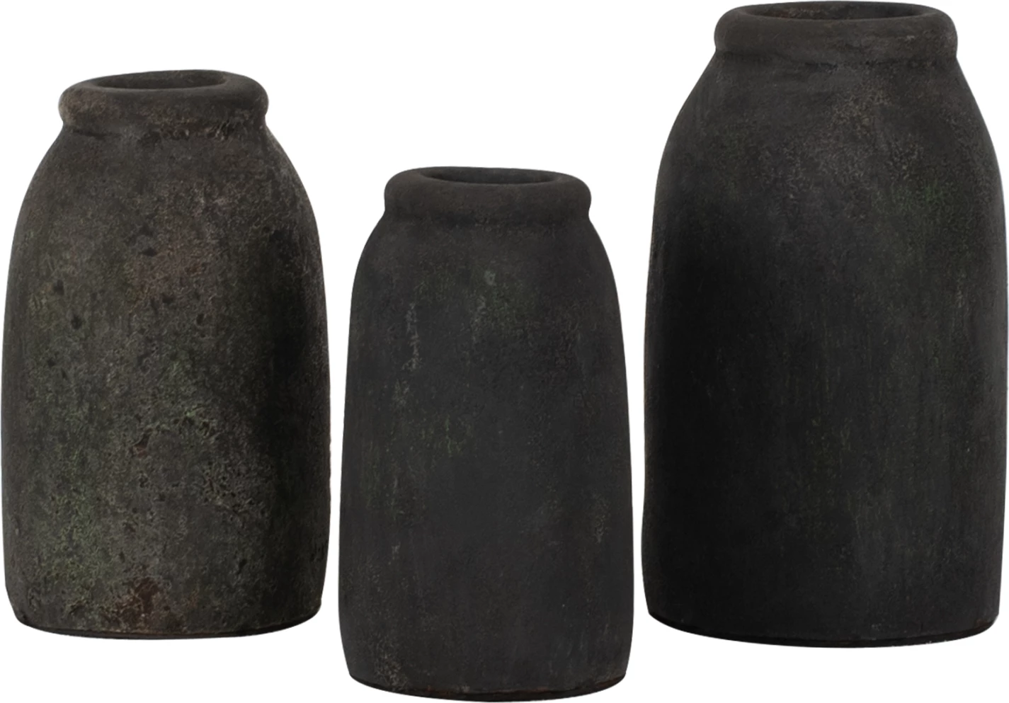 Vazo dekorative 3 copë, FH7711, ngjyrë gri fosile