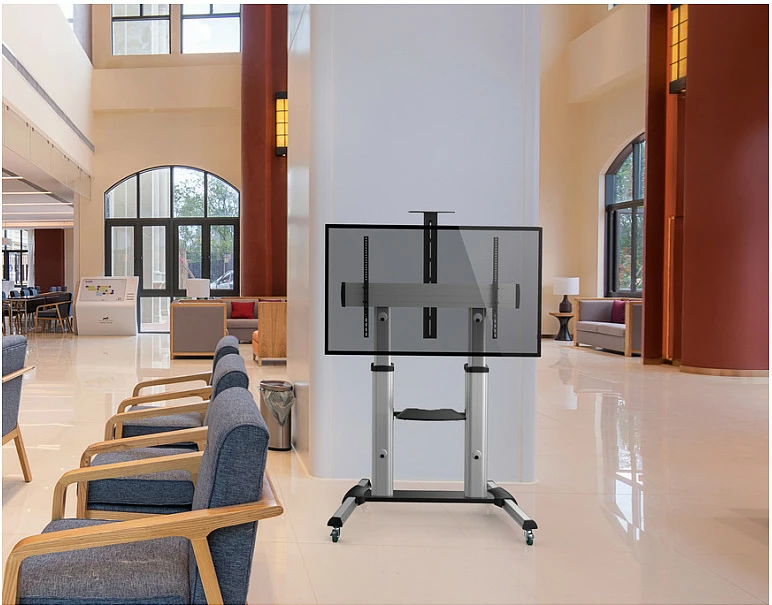 Karrocë TV EQUIP 650605, 60-100", VESA 1000x600, 100 kg, me rrota, alumini