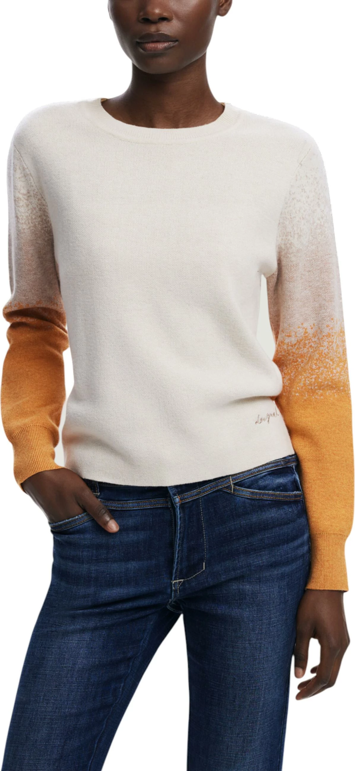 Xhemper për femra Desigual JERS_FAMA 25WWJF24, krem