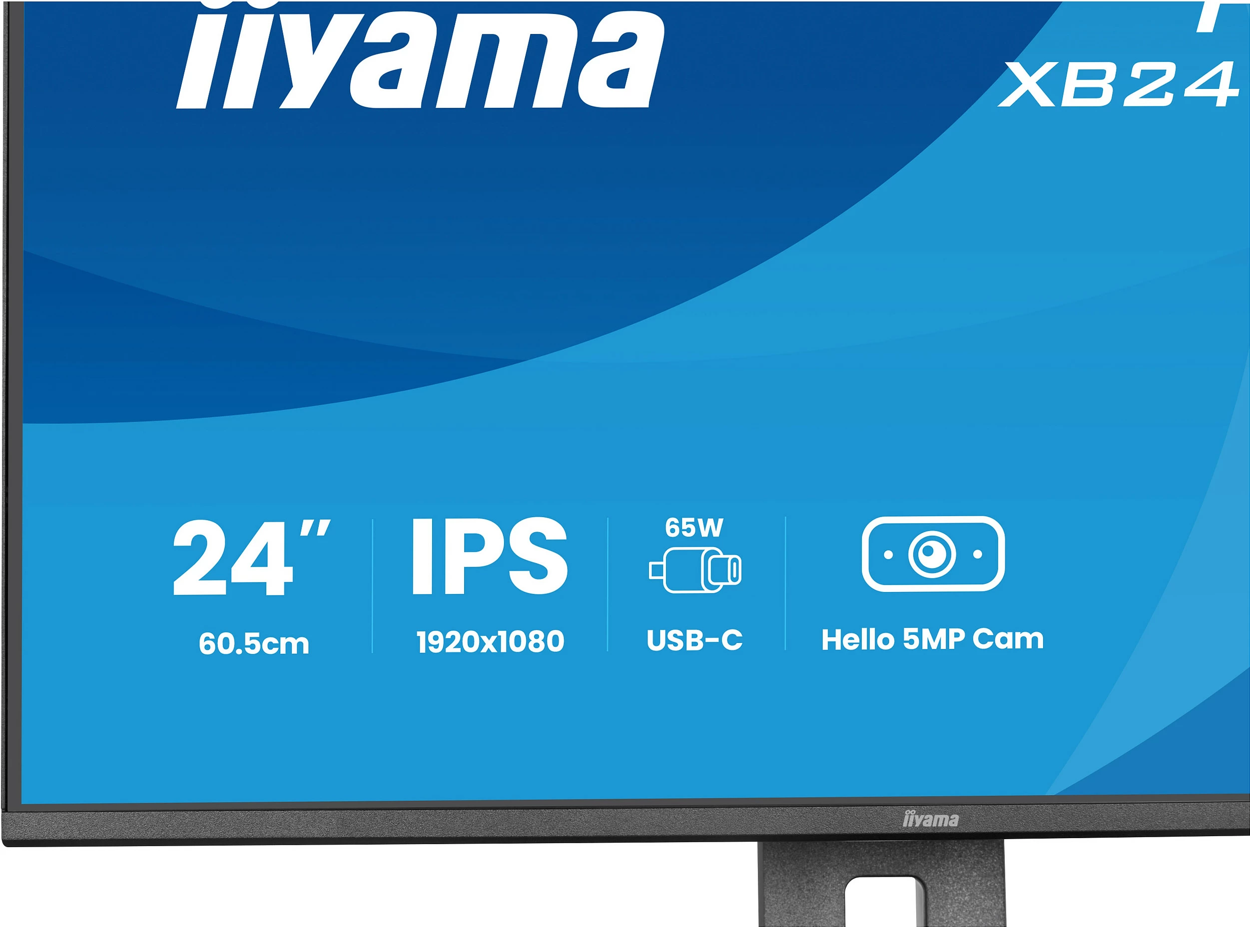 Monitor iiyama ProLite XB2497HSNH-B1, 23.8" FHD IPS, 100Hz, USB-C 65W, kamerë 5MP, i zi