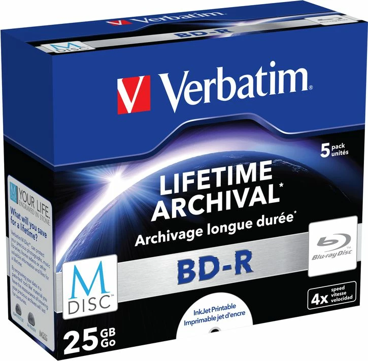 Disk BD-R Verbatim M-Disc 25GB 4x, 5 copë (43823)